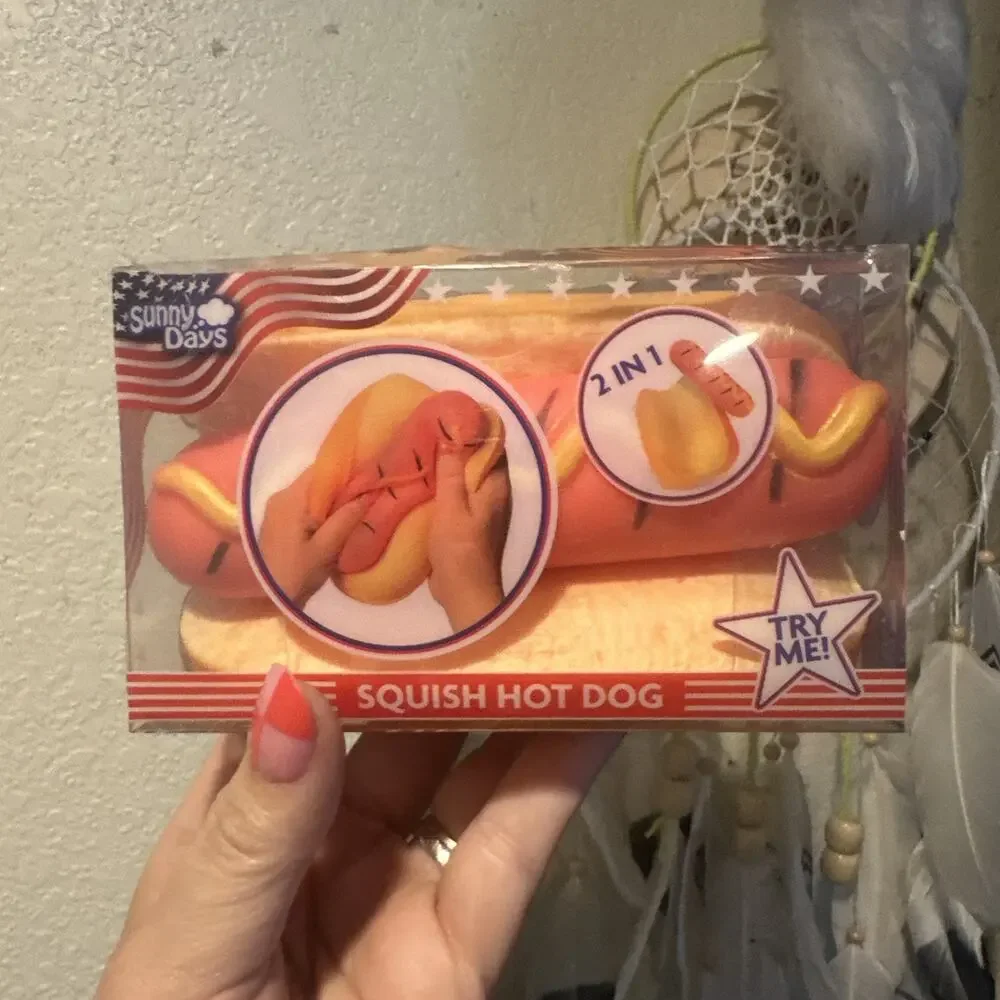 TOYMENDOUS SUNNY DAYS SQUISH HOT DOG Viral Summer Squishy Toy 2026 4th Of July